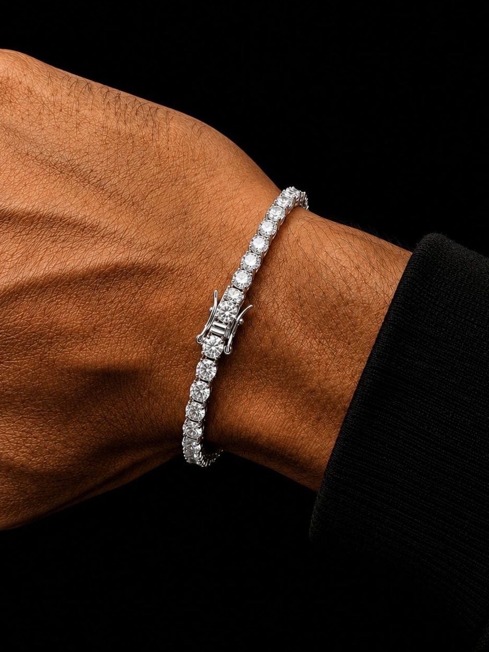 925 Silver, 11.7CTW Moissanite Tennis Bracelet - 6.5”